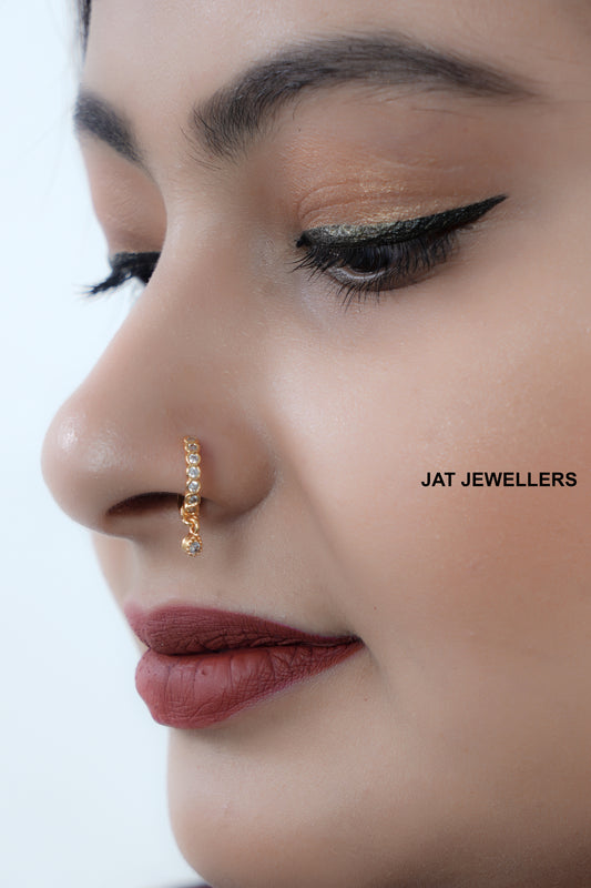 Beautiful Gold plated Ad Nose Ring bali combo for woman And Girls Combo Pack of 2