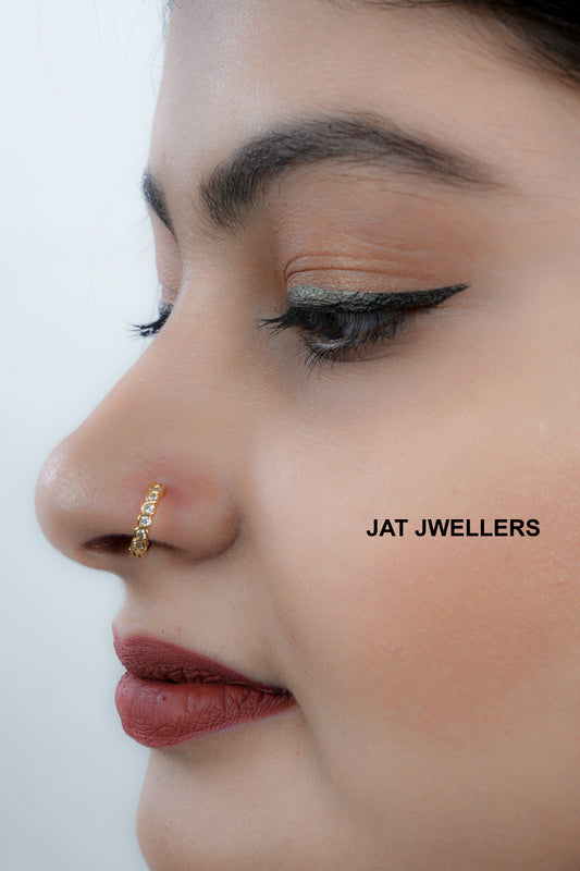 Beautiful Gold plated Ad Nose Ring bali combo for woman And Girls Combo Pack of 2