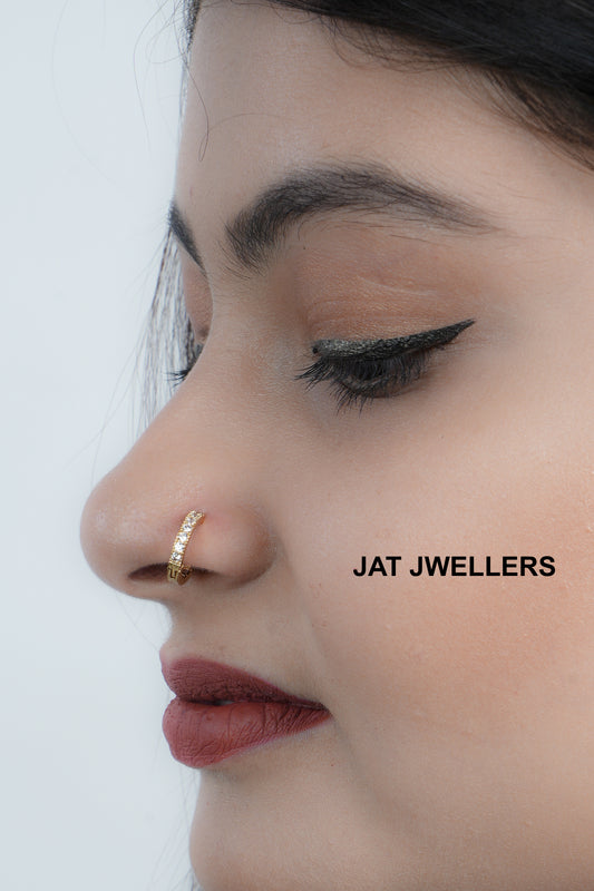 Beautiful Gold plated Ad Nose Ring bali combo for woman And Girls Combo Pack of 2