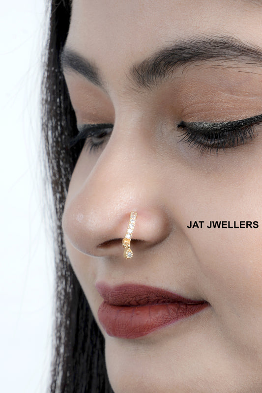 Beautiful Gold plated Ad Nose Ring bali combo for woman And Girls Combo Pack of 2