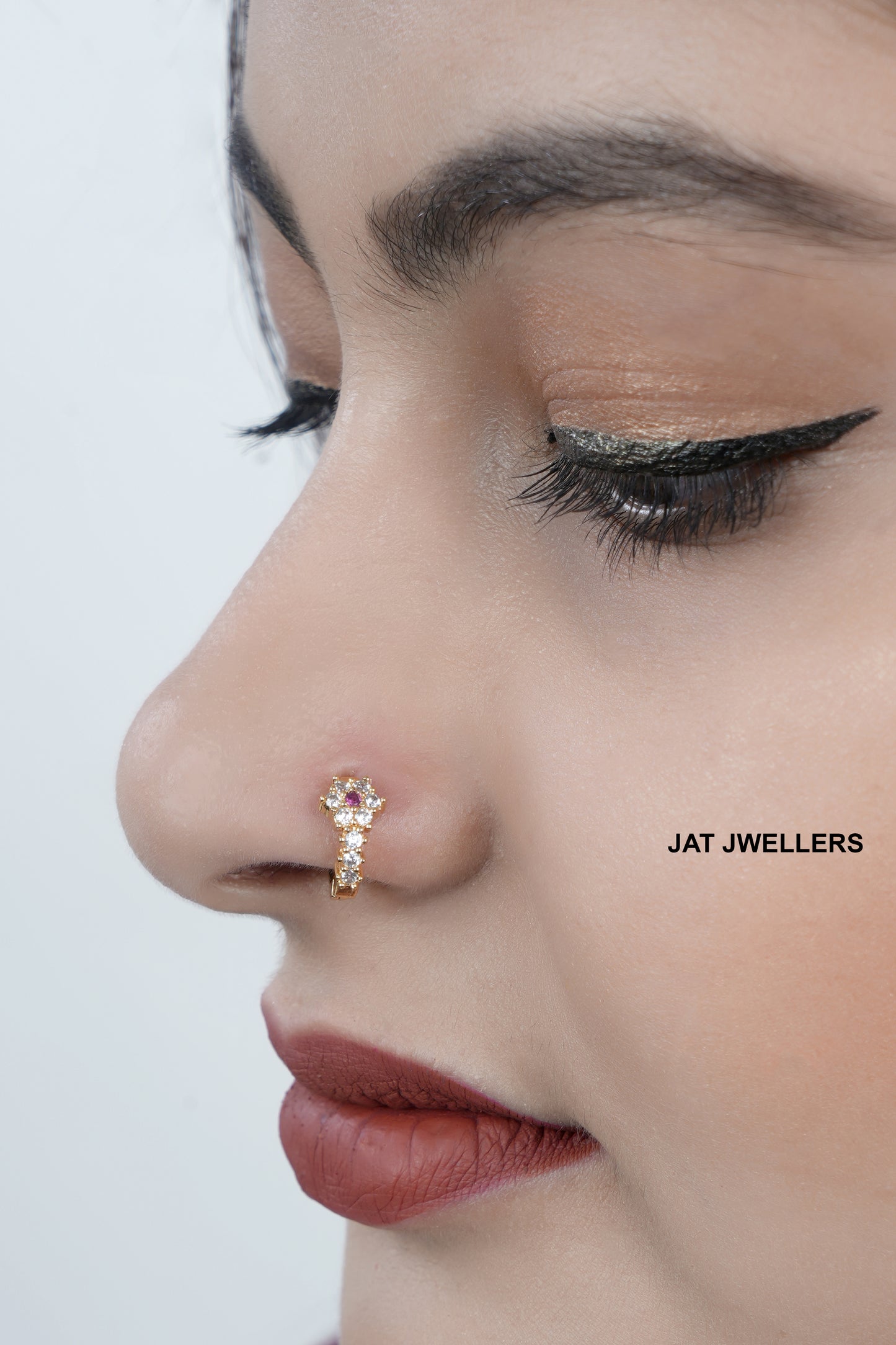 Beautiful Gold plated Ad Nose Ring bali combo for woman And Girls Combo Pack of 2